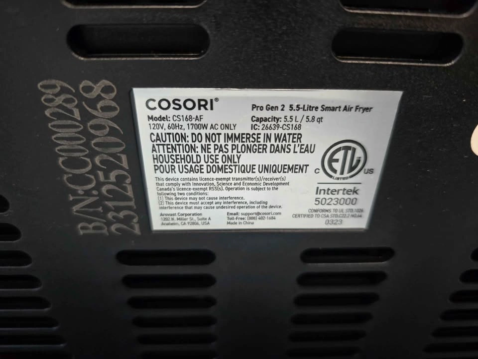 Cosori Pro Gen 2 Air Fryer (5.8QT) - photo 2