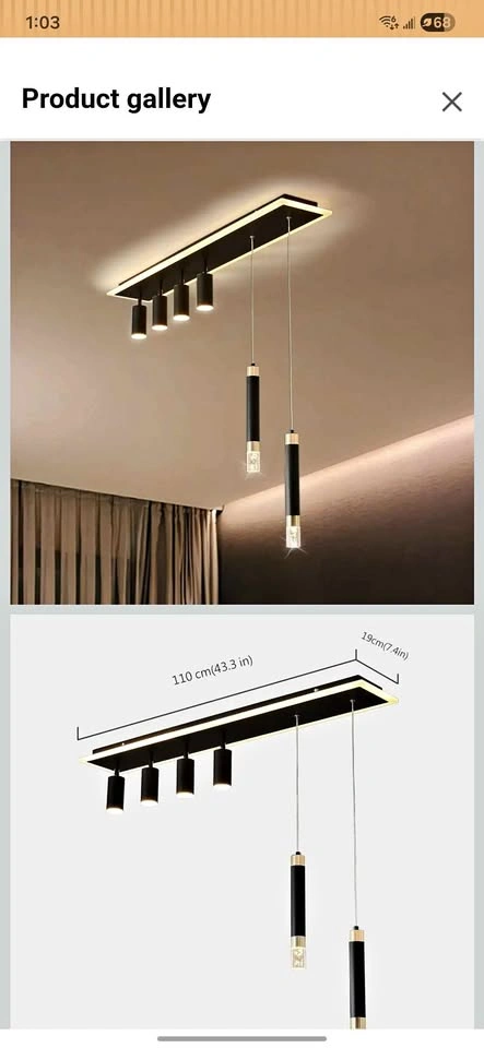 Jaycomey 6-Light Black Pendant Light Fixture