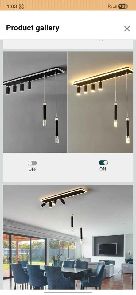Jaycomey 6-Light Black Pendant Light Fixture - photo 2