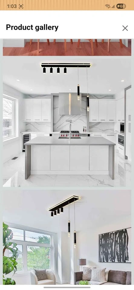 Jaycomey 6-Light Black Pendant Light Fixture - photo 3