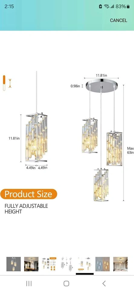 3 Pendant Chandelier Light