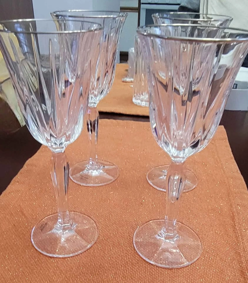 Crystal Platinum Noritake Water Goblets - photo 2
