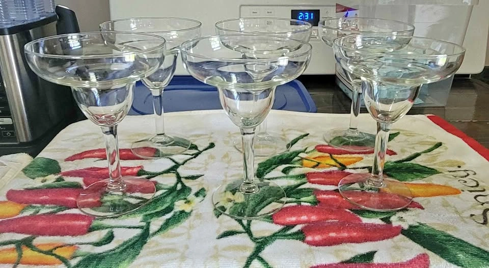 Set of 6 Margarita Glasses - $25