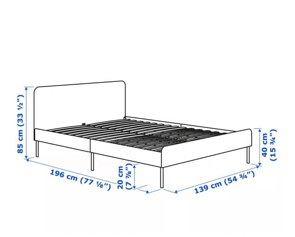 Ikea Slattum Full Bed Frame + Mattress - photo 3