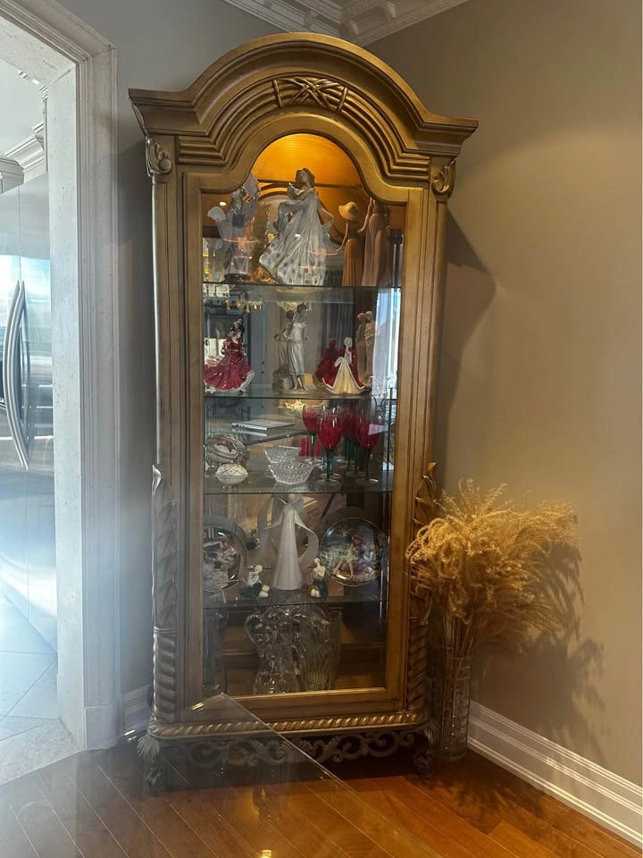Elegant Lighted Curio Cabinets - Set of 2 (Matching) - photo 4