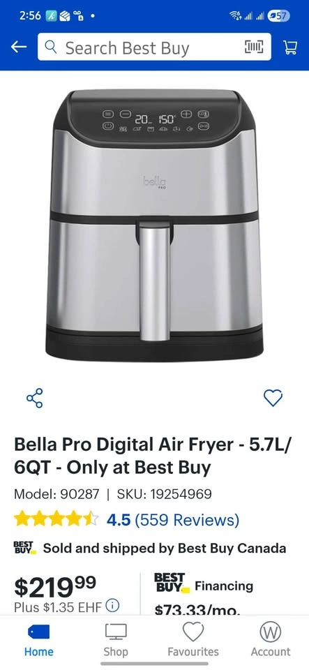 Bella PRO Digital Air Fryer 6Qt – Like New - photo 3
