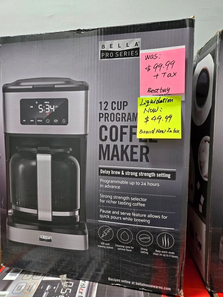 Bella PRO 12-Cup Coffee Maker – $39.99 (Like New)