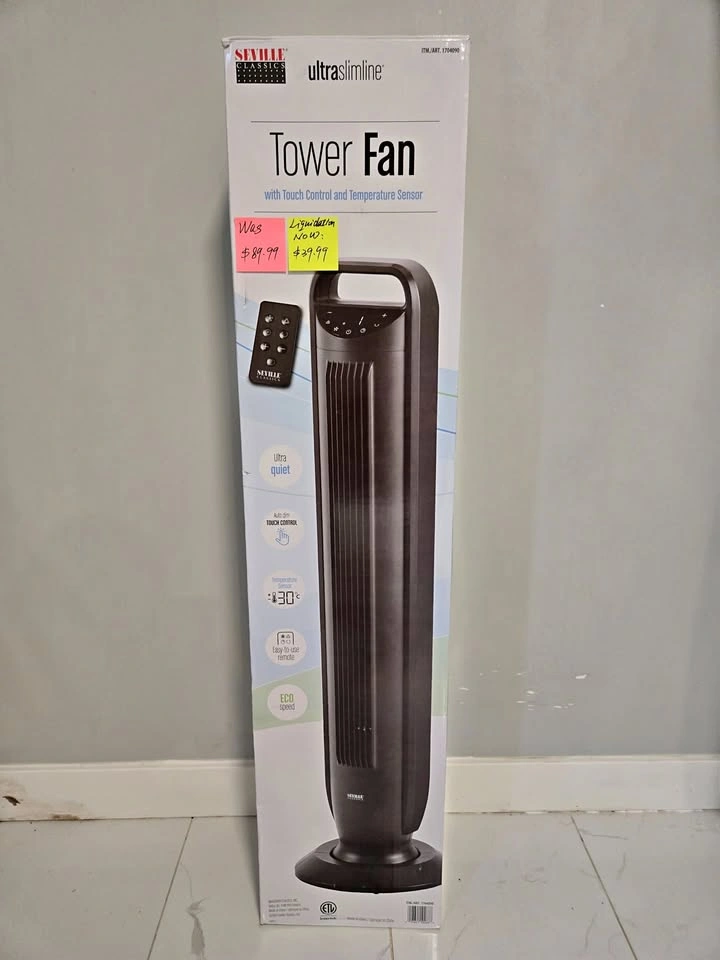 Serville Tower Fan w/ Remote – $39.99 (Like New)