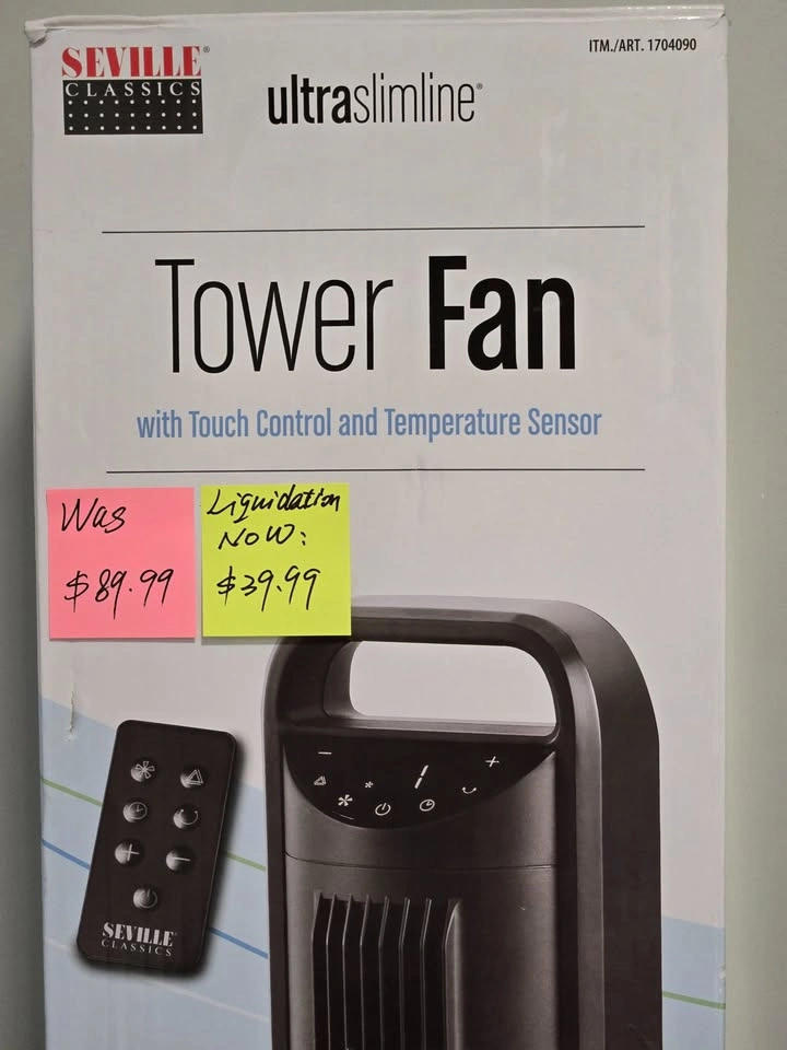 Serville Tower Fan w/ Remote – $39.99 (Like New) - photo 2