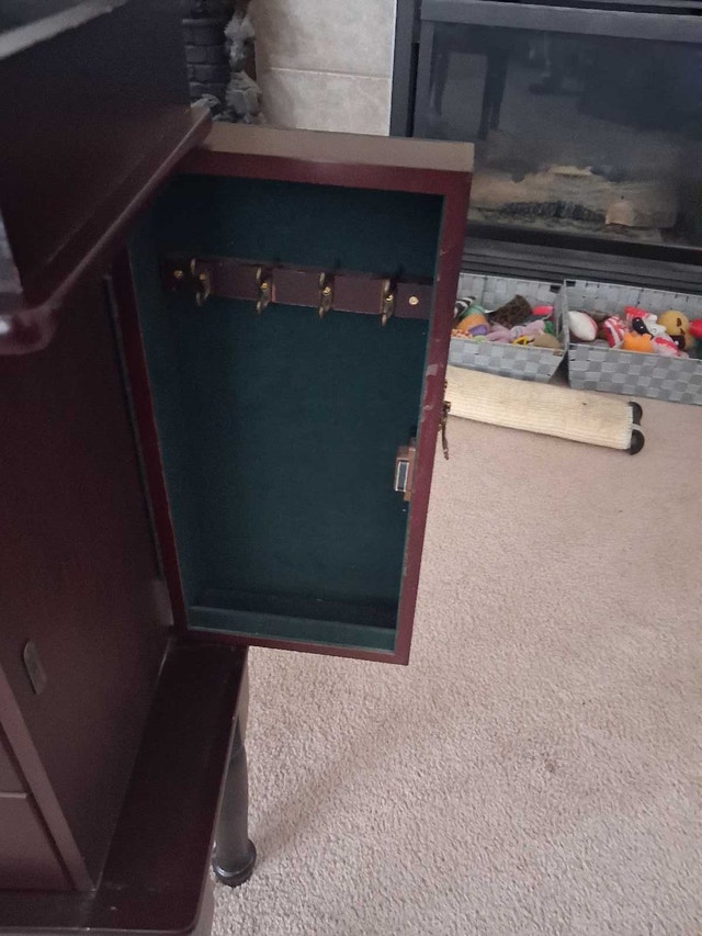 Vintage Cherry Wood Standing Jewelry Armoire - photo 4