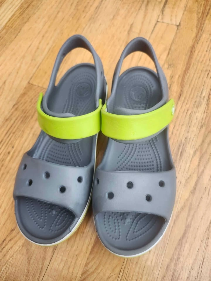 Crocs Sandals Gray Lime Green J3 - photo 2