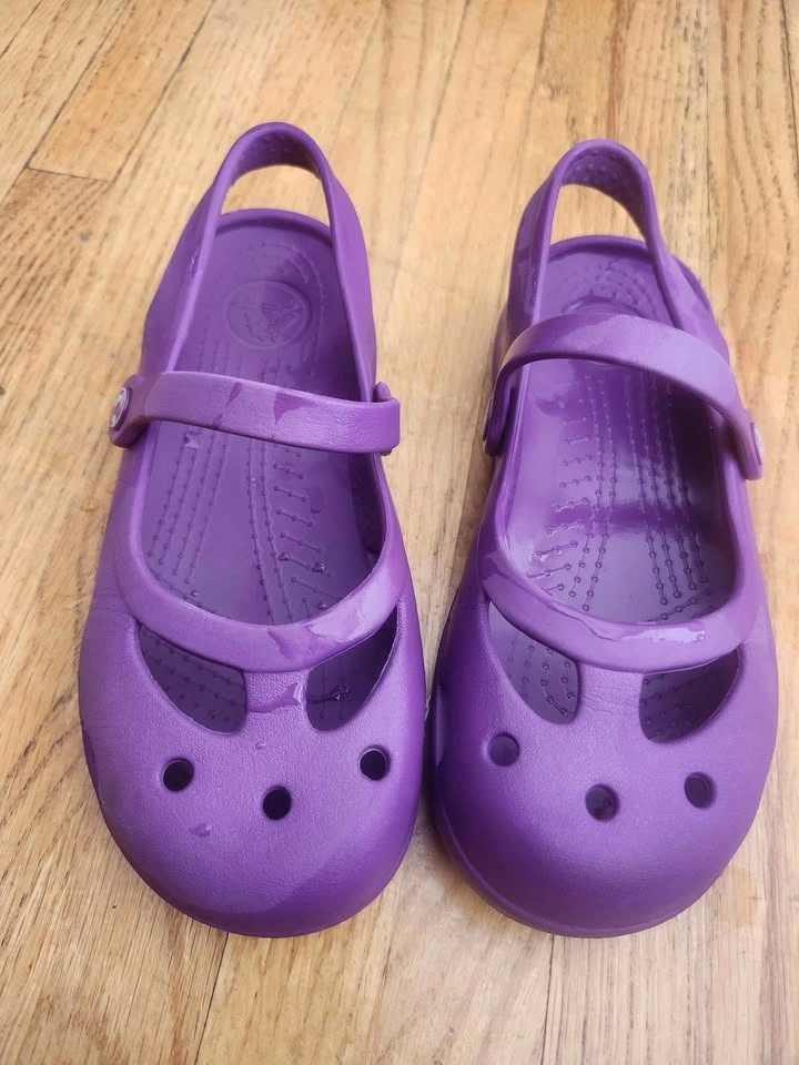 Crocs Mary Jane Purple Clogs Size C 13 - photo 2