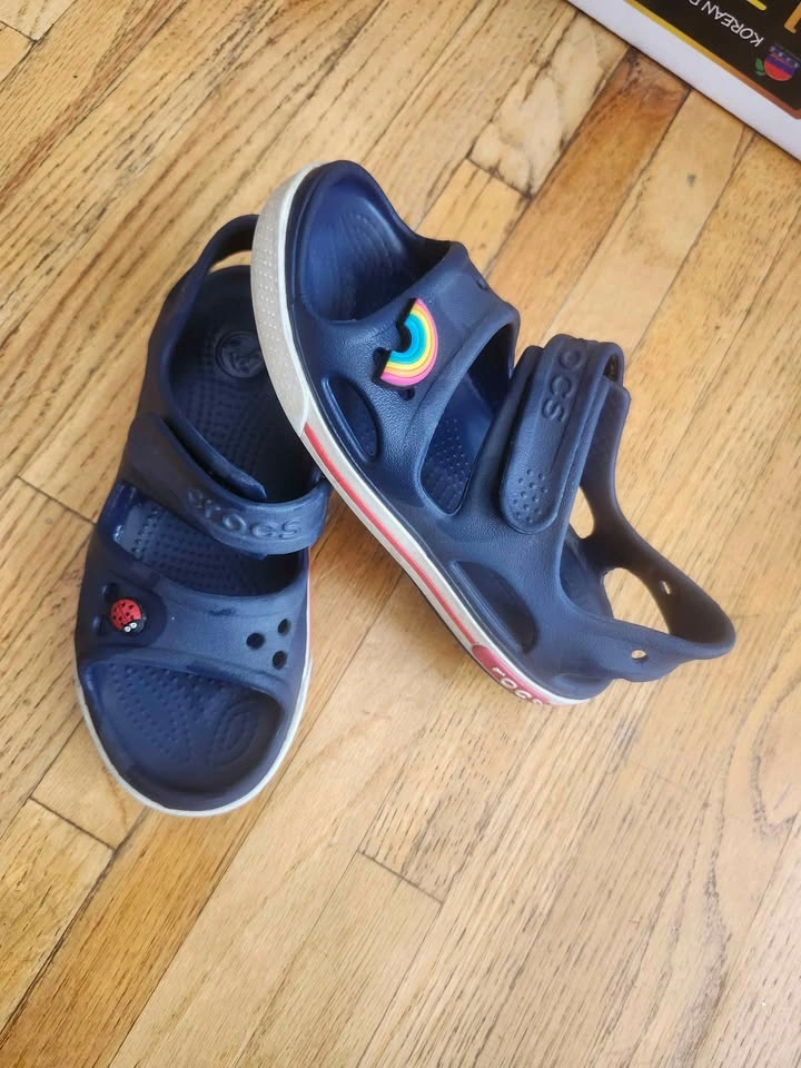 Crocs Crocband 2 Sandals Navy Blue Size C 13 w/ Jibbitz - photo 3