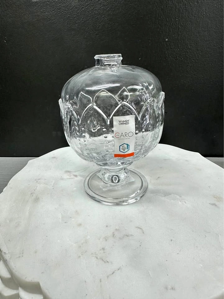 New Caro Home Clear Glass Decorative Bottle