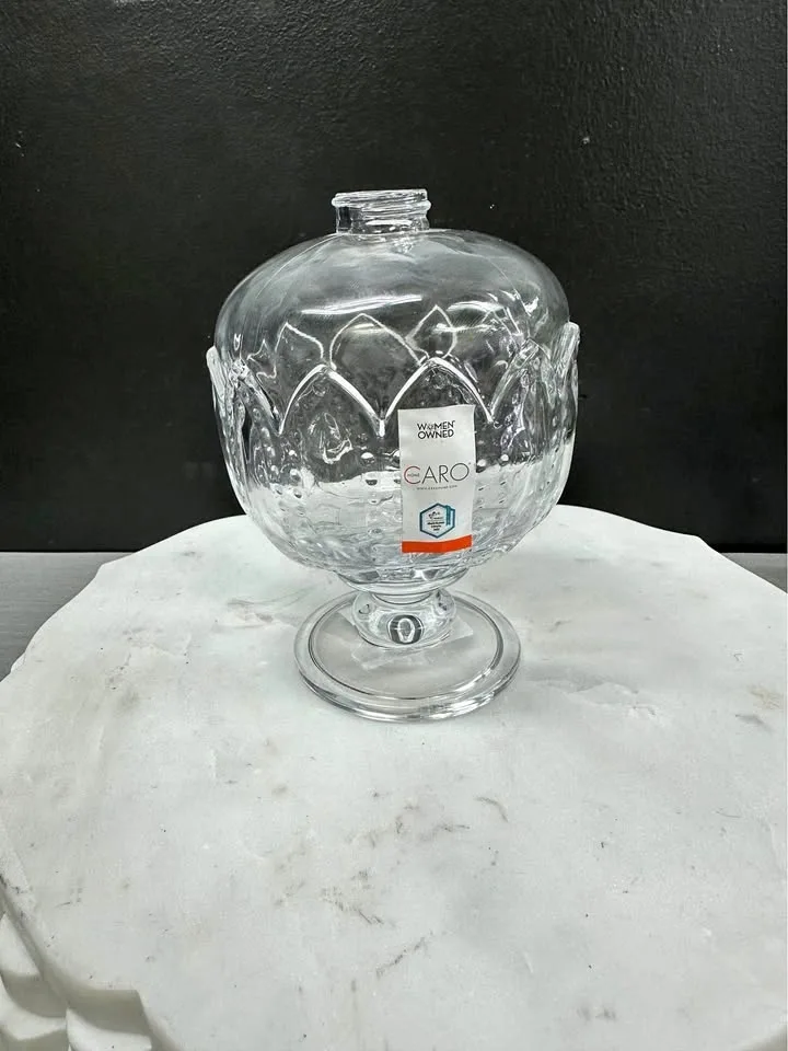 New Caro Home Clear Glass Decorative Bottle