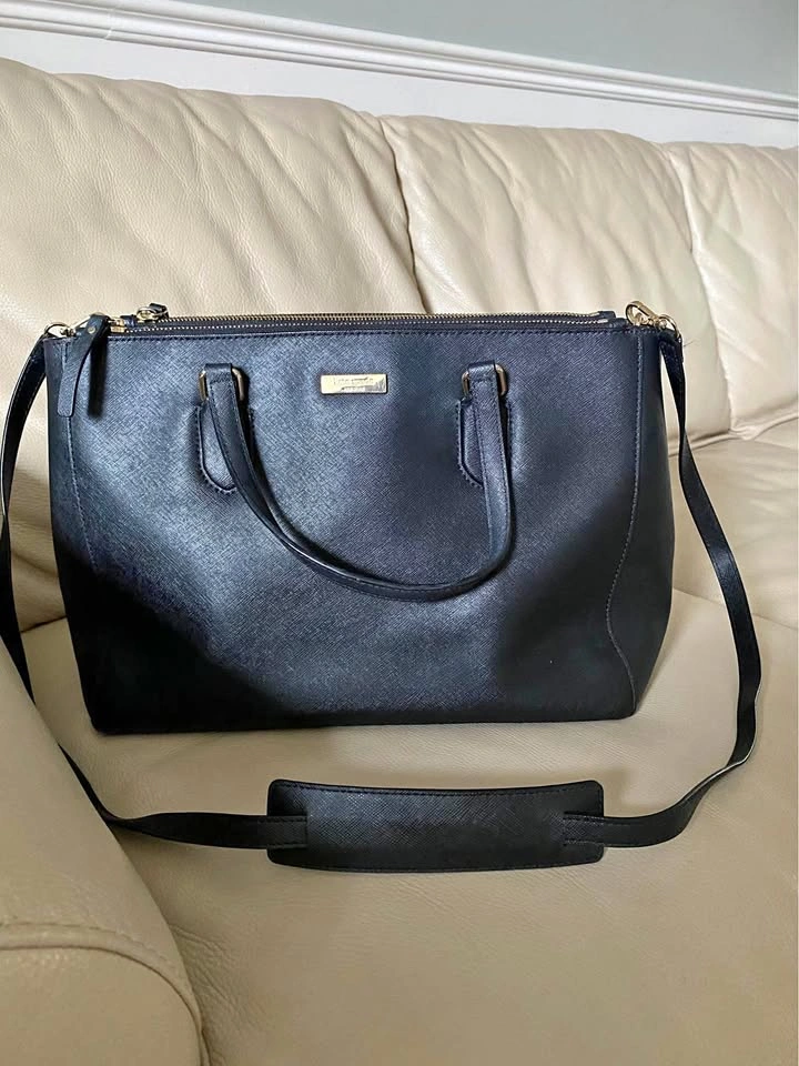 Kate Spade Laurel Way Evangelie Satchel Crossbody Black Leather