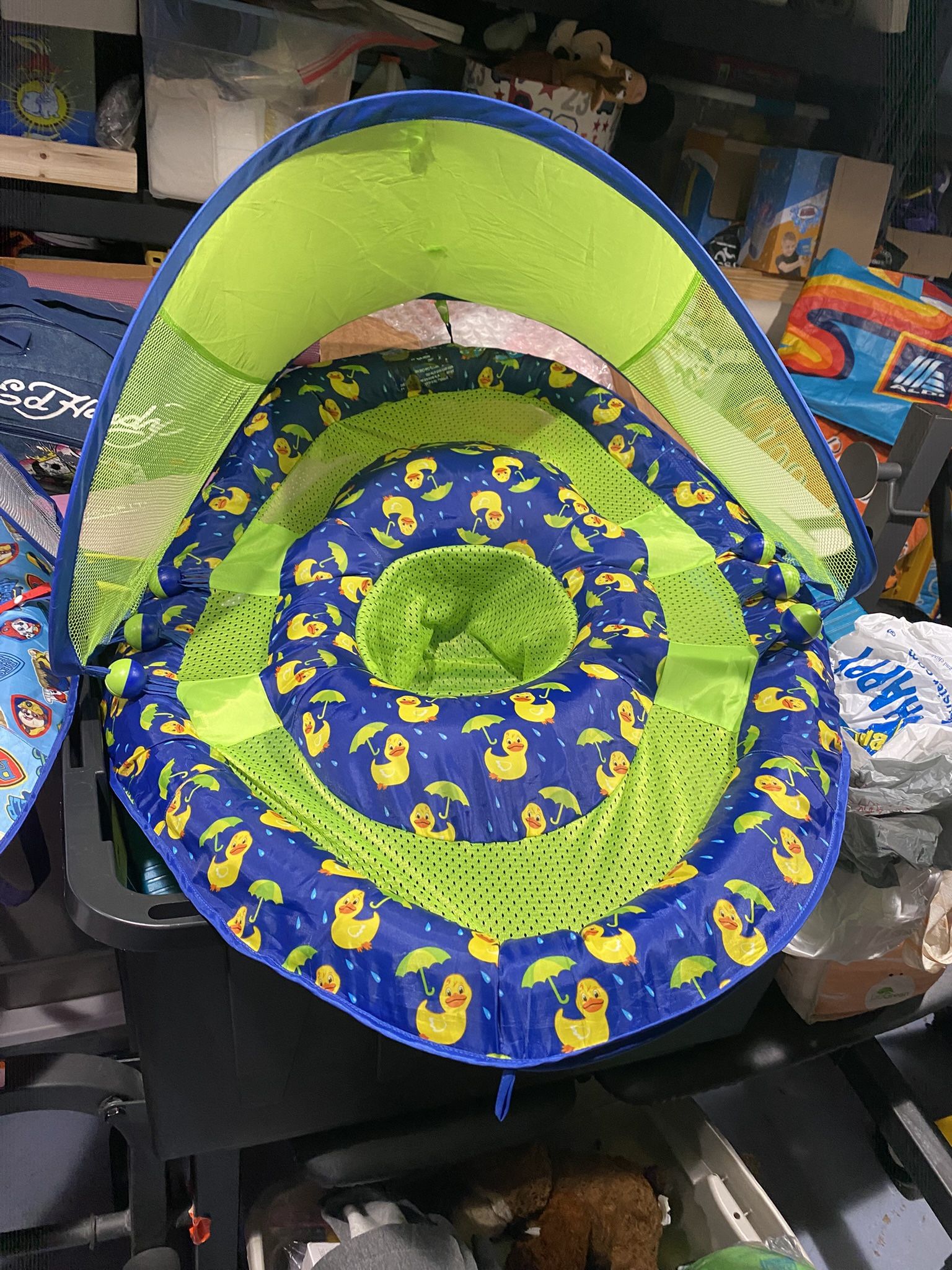Kids Float with Sun Canopy - SwimWays Swim Step 1