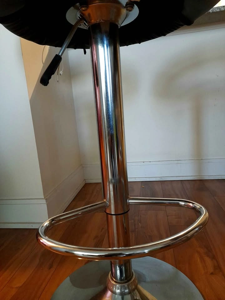 Set of 2 Black Adjustable Height Bar Stools - photo 5