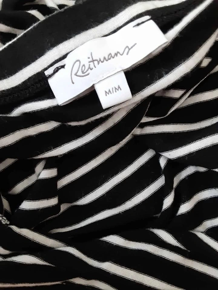 Reitmans Ladies Black and White Striped Stretchy Skirt 🌱 - photo 2