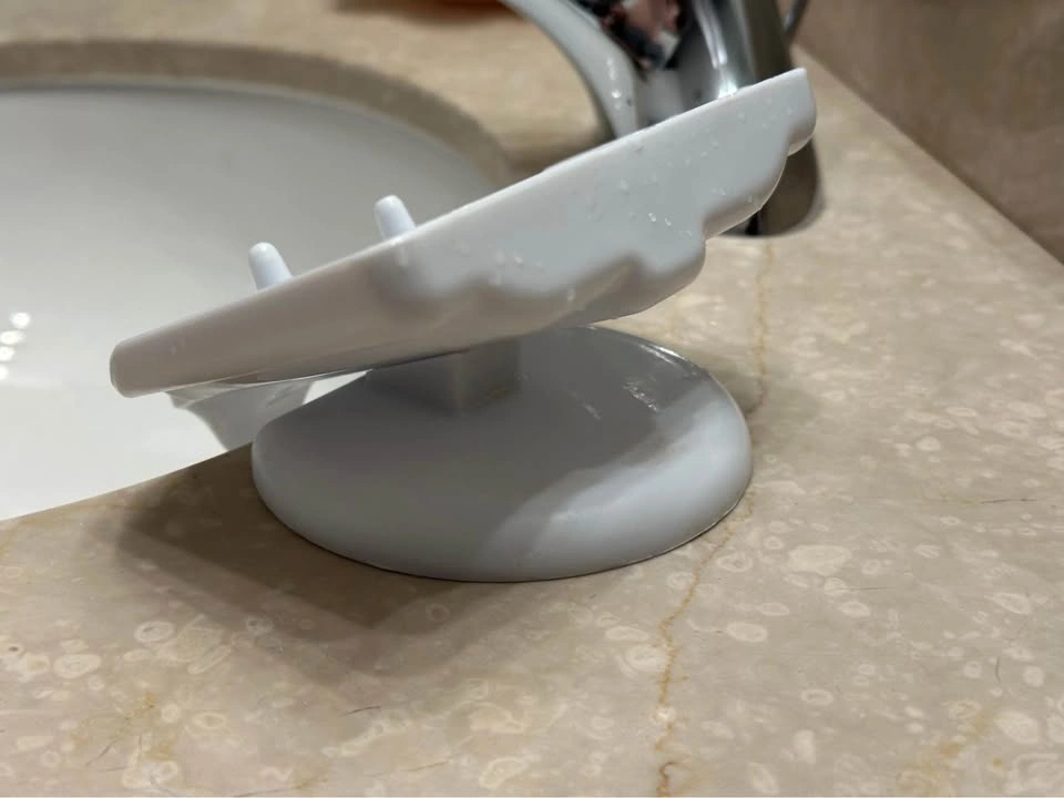 White Draining Soap Dish for Sink - photo 3