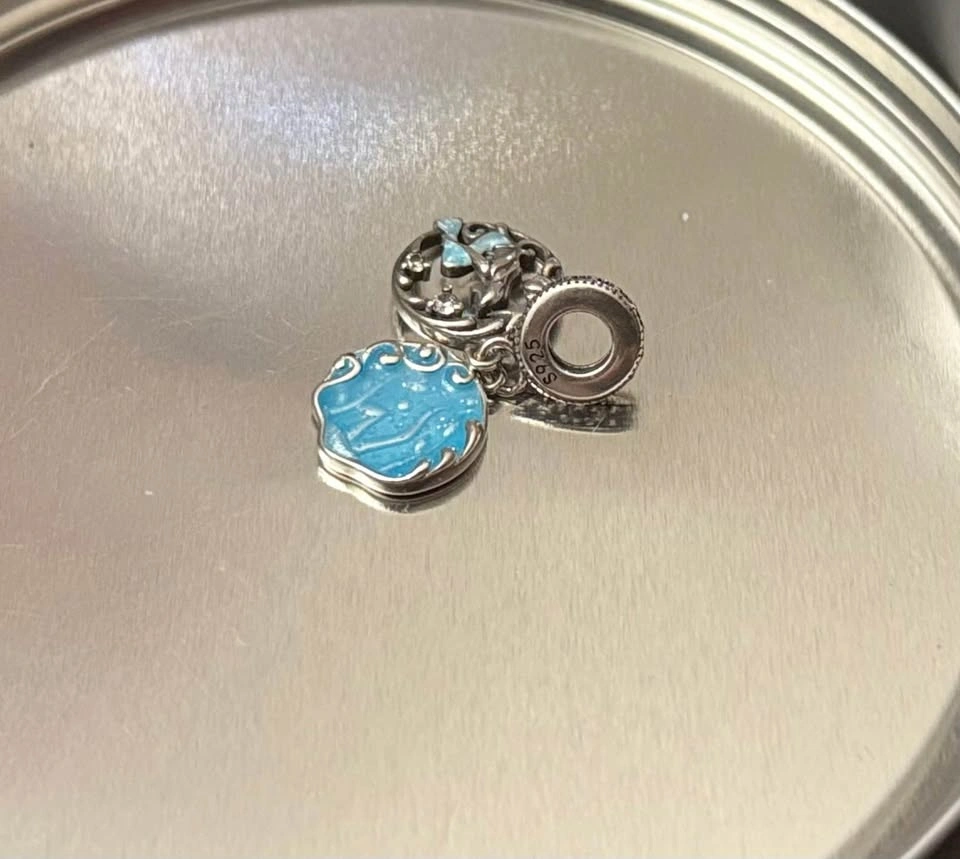 Sterling Silver Mermaid Blue Dangle Charm - photo 2