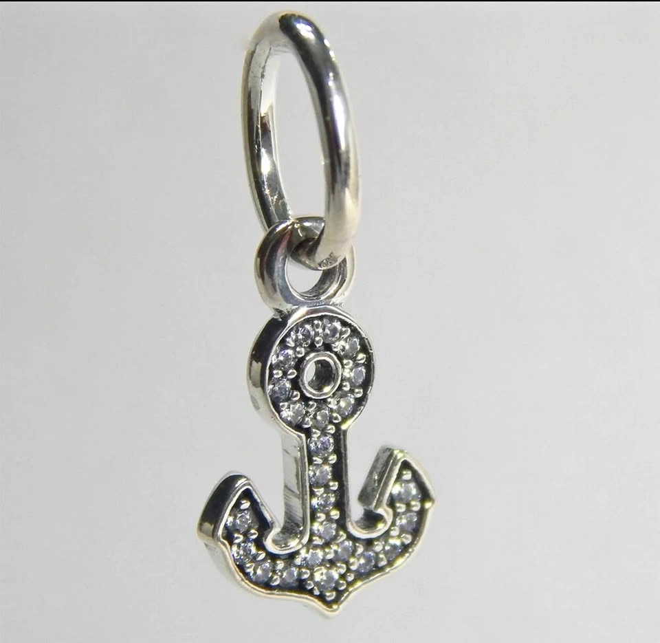 Authentic Pandora Charm Symbol of Stability Anchor Dangle Sterli