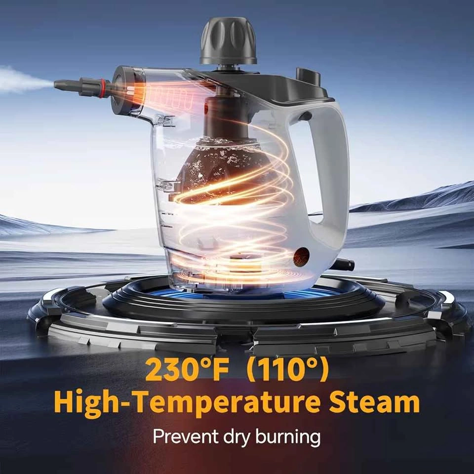 Handheld Steam Cleaner - 500ml, 16 Accessories, Grey/White - photo 2