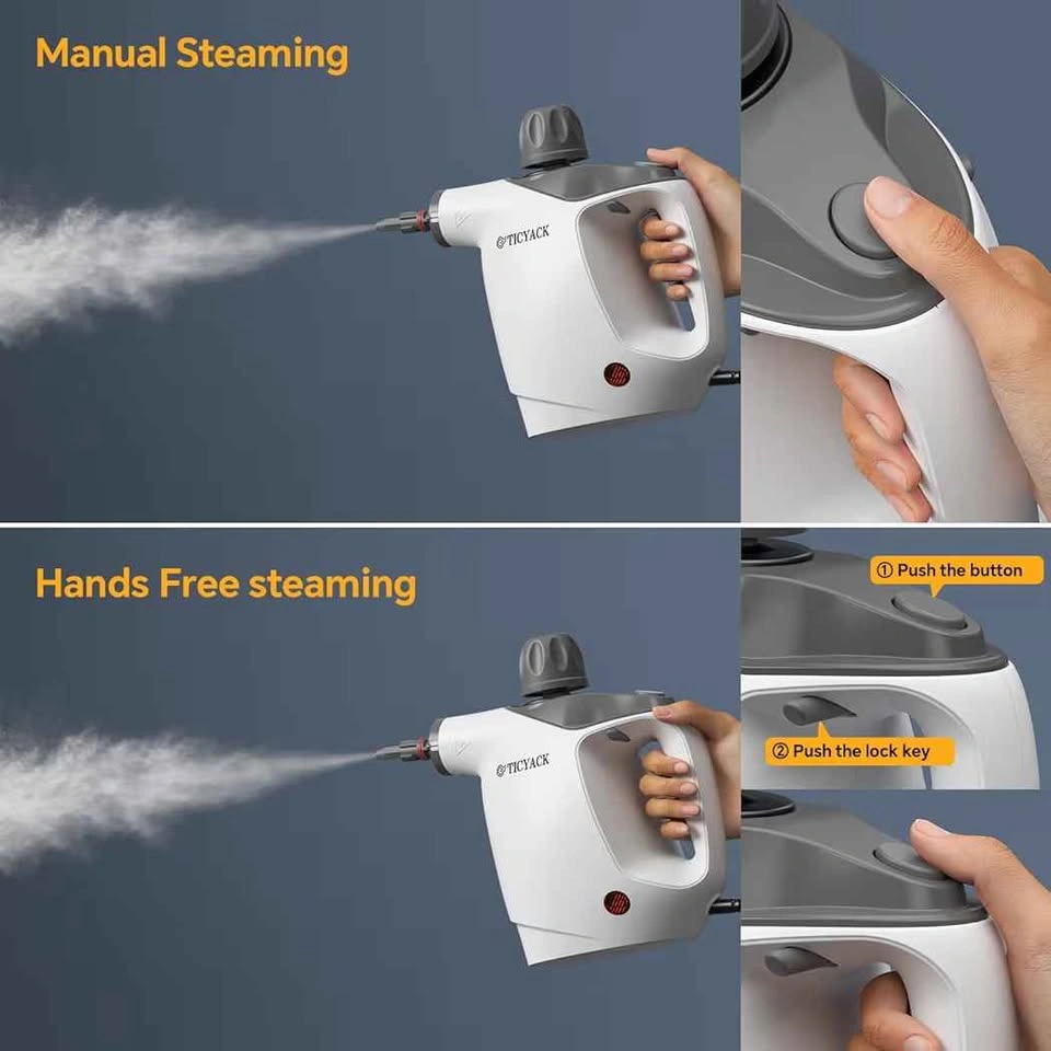 Handheld Steam Cleaner - 500ml, 16 Accessories, Grey/White - photo 4