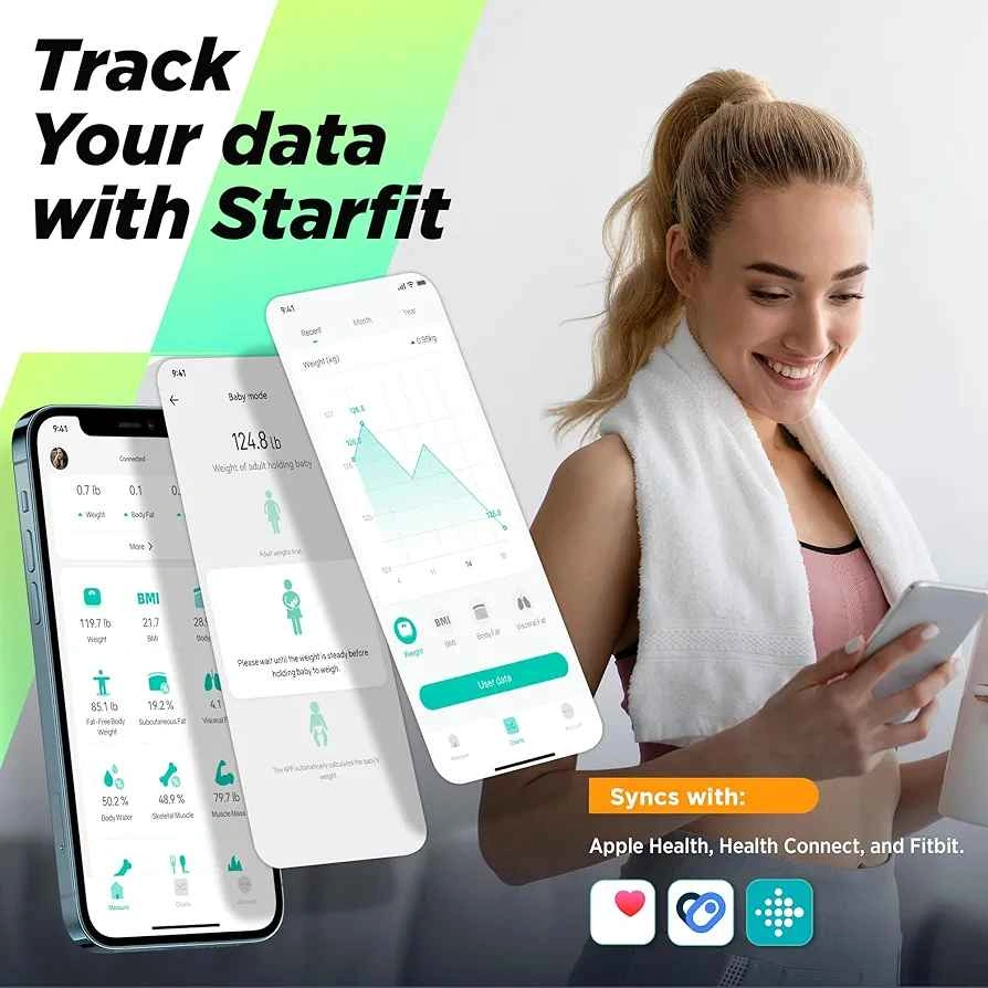 RUNSTAR Smart Body Fat Scale w/ BMI & App Sync - photo 3