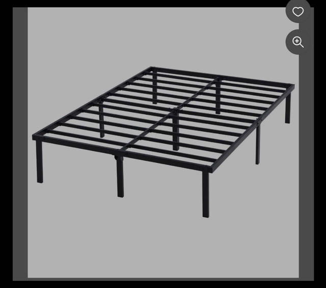 14” Bed Frame, Black Steel - Full Size