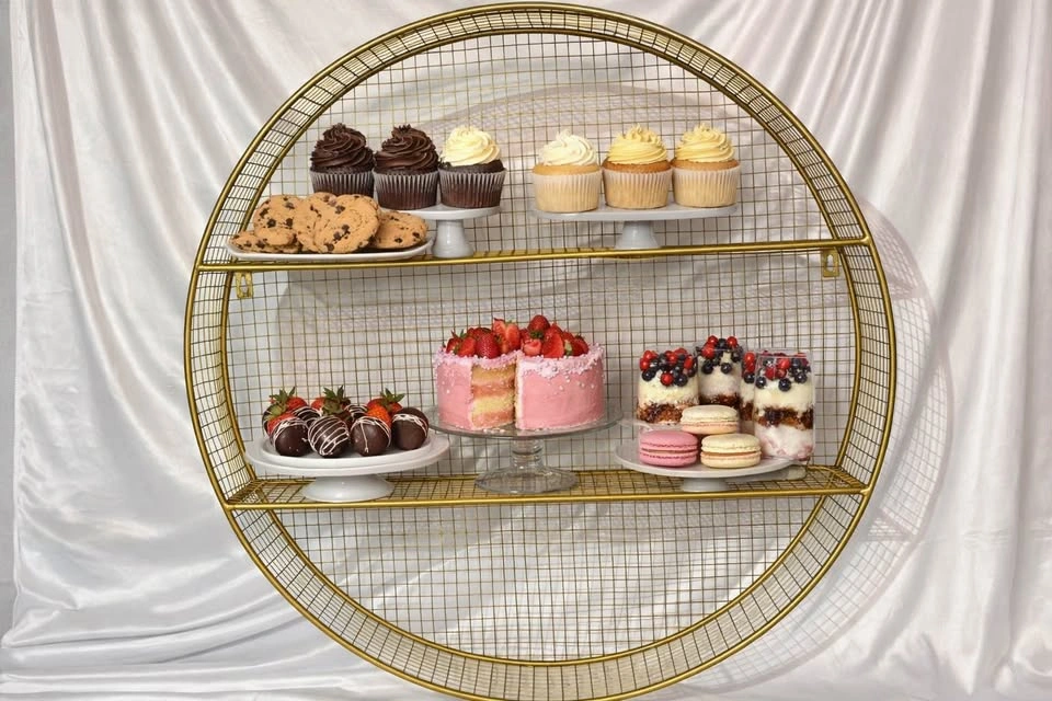 Gold Round Wall Shelf - Metal Circle Hanging Shelf - 24.5" - photo 2
