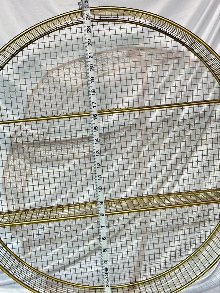 Gold Round Wall Shelf - Metal Circle Hanging Shelf - 24.5" - photo 4