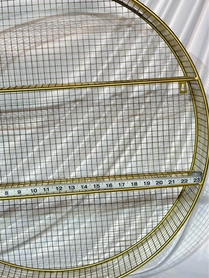 Gold Round Wall Shelf - Metal Circle Hanging Shelf - 24.5" - photo 5