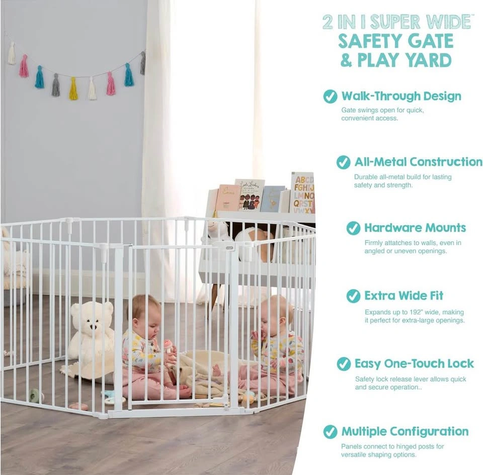 Regalo 192-Inch Super Wide Adjustable Baby Gate & Play Yard - photo 2