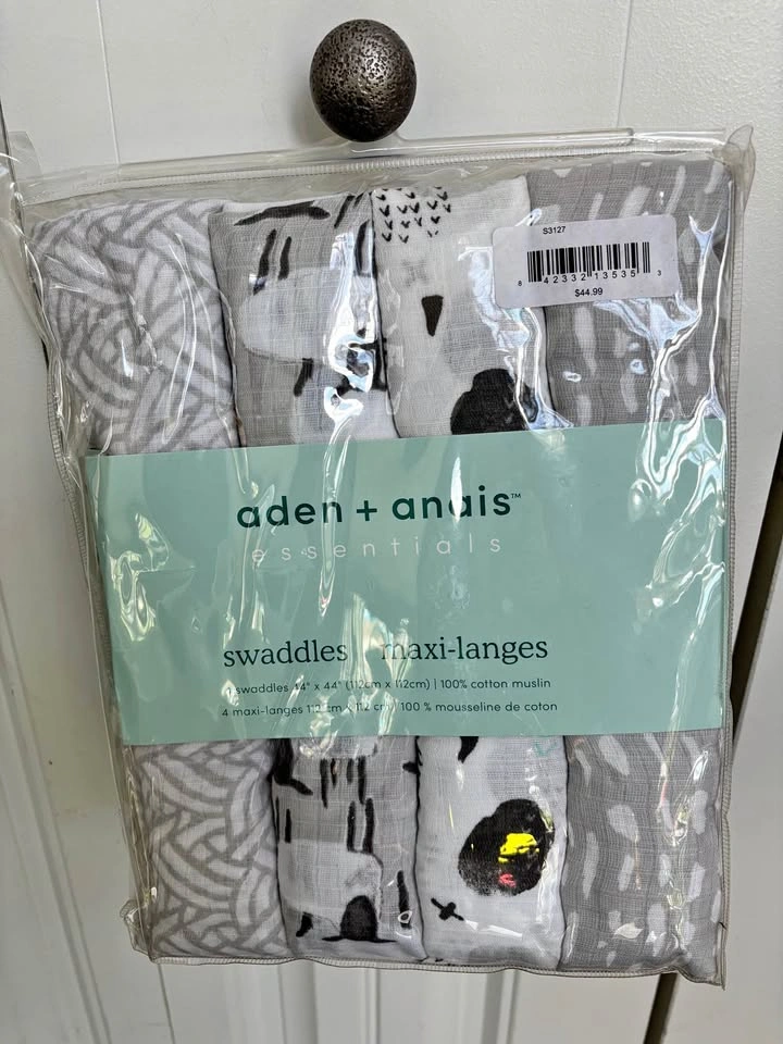 BNIB Muslin swaddles/blankets 4 pack Aden & Anais