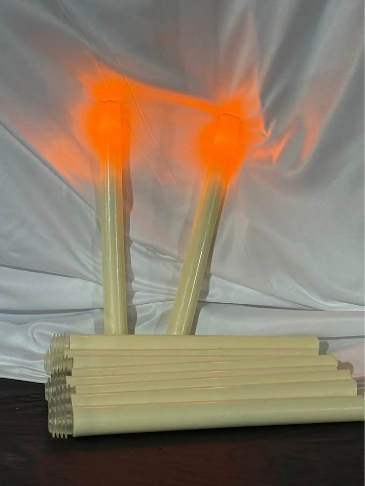 9 Ivory LED Taper Candles - Battery Operated - photo 2