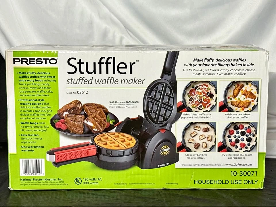 PRESTO Stuffler Stuffed Waffle Maker 10-30071