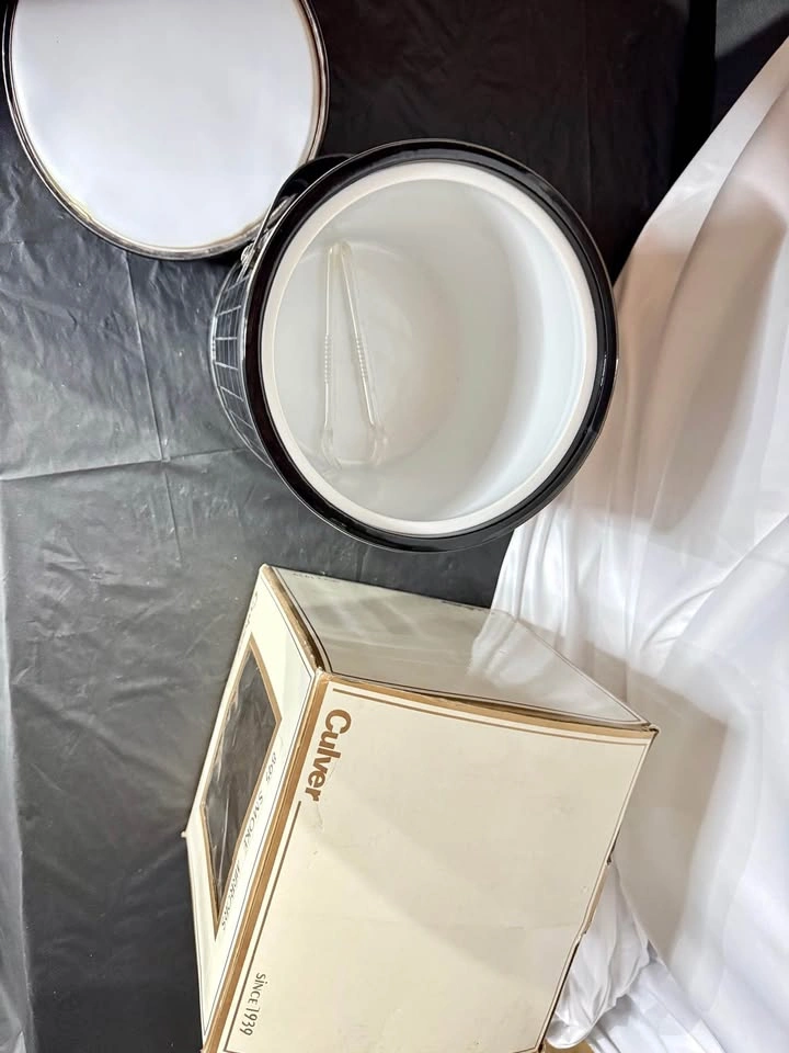 Vintage Culver Ice Bucket – Smoke Mirrors Pattern – 1970s/80s Ba - photo 3