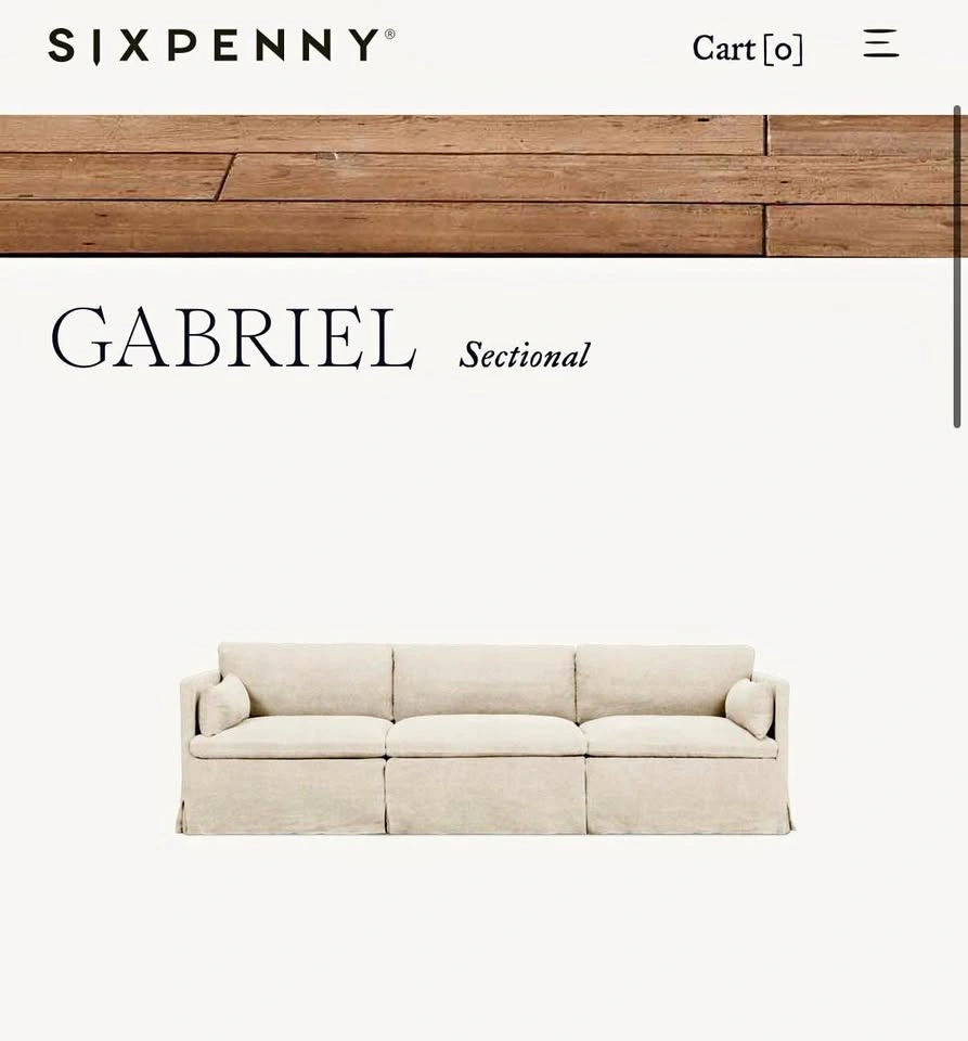 Sixpenny Gabriel Sectional 90" Long