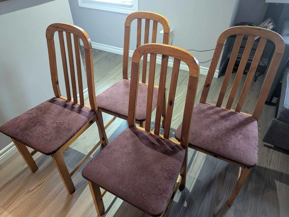 Set of 4 wooden chairs - photo 3
