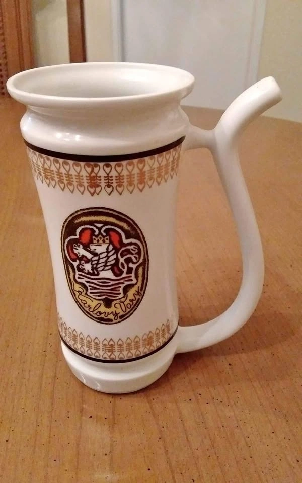 Vintage ceramic sipping cup from Czechoslovakia