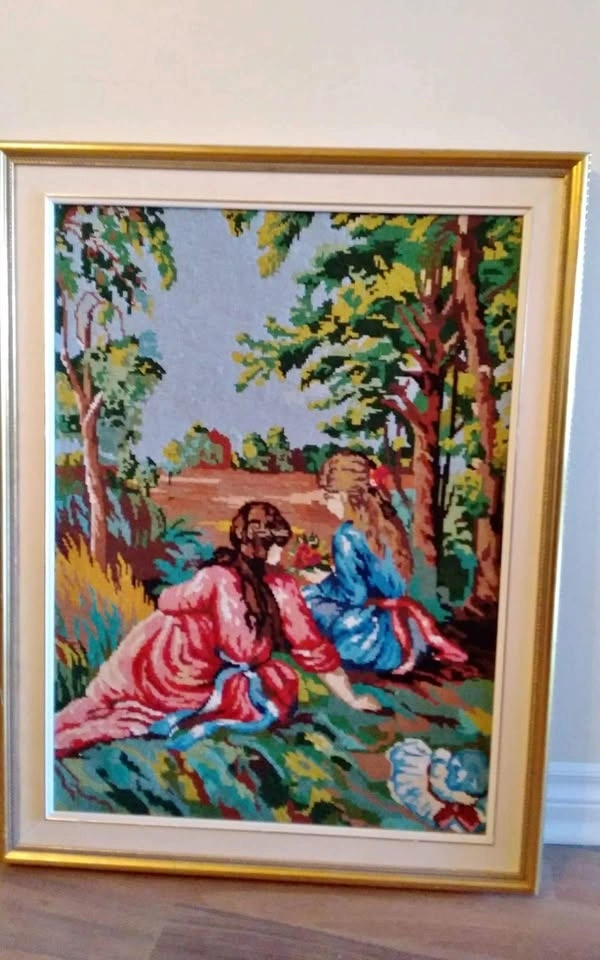 Framed needlepoint - 31.5" x 24.5"