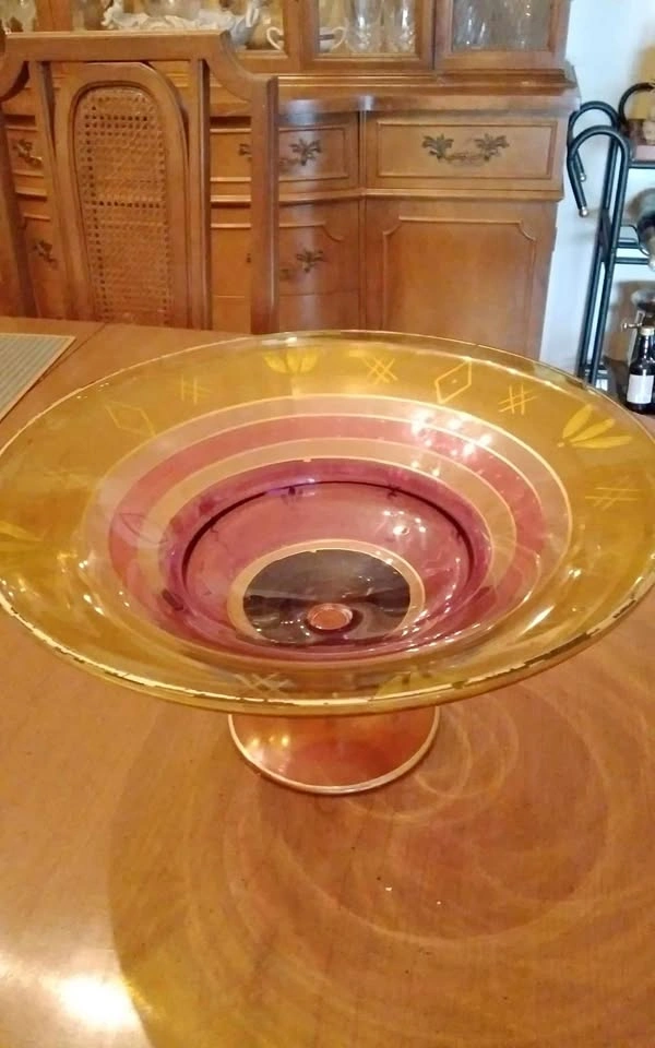 Mouthblown Footed Glass Bowl - Romanian Euroglass