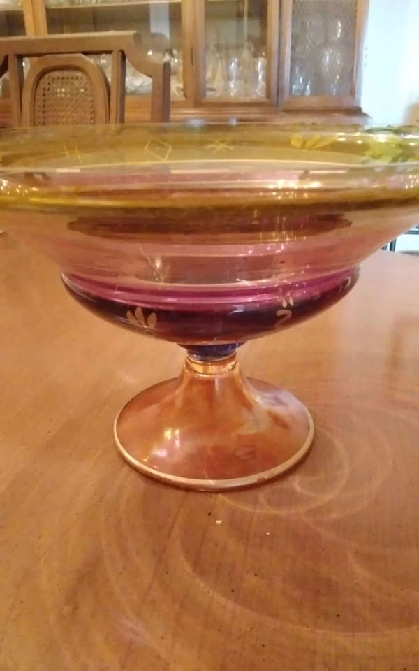Mouthblown Footed Glass Bowl - Romanian Euroglass - photo 3