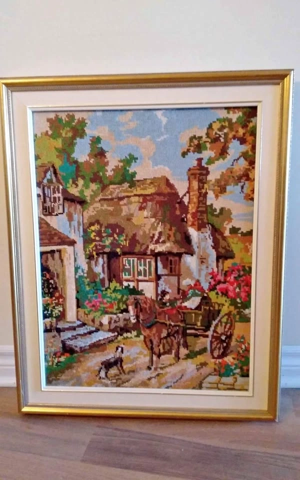 Framed needlework - 27" x 22"