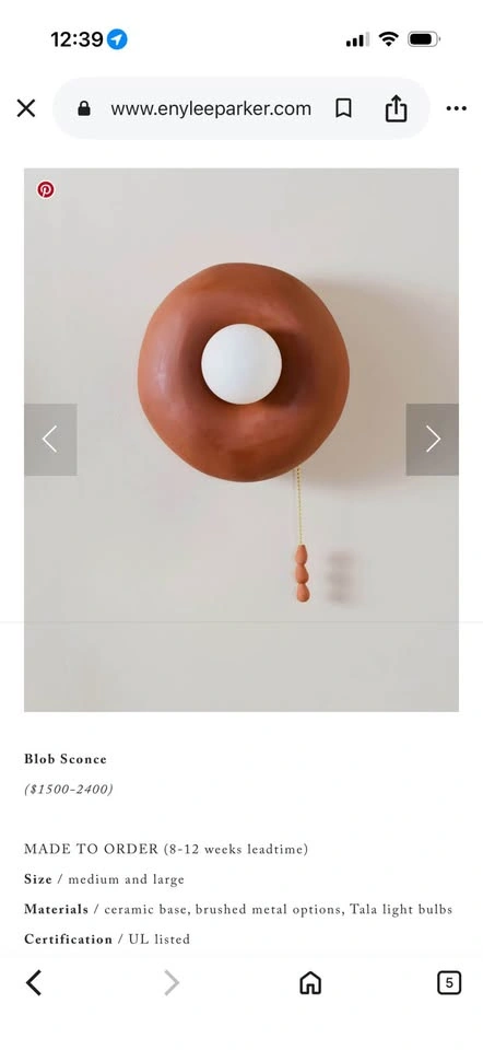 Eny Lee Parker black Blob wall light - photo 2