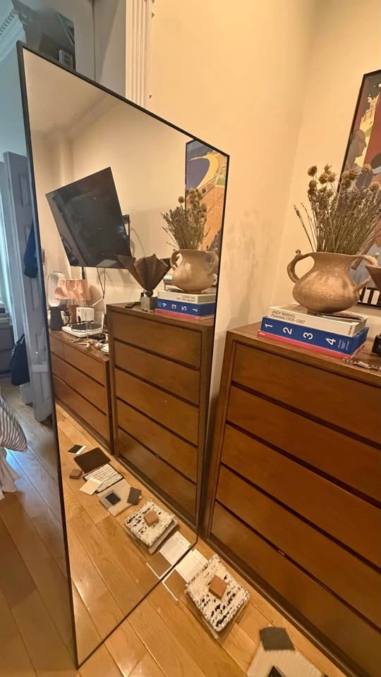 Large black hanging or standing mirror