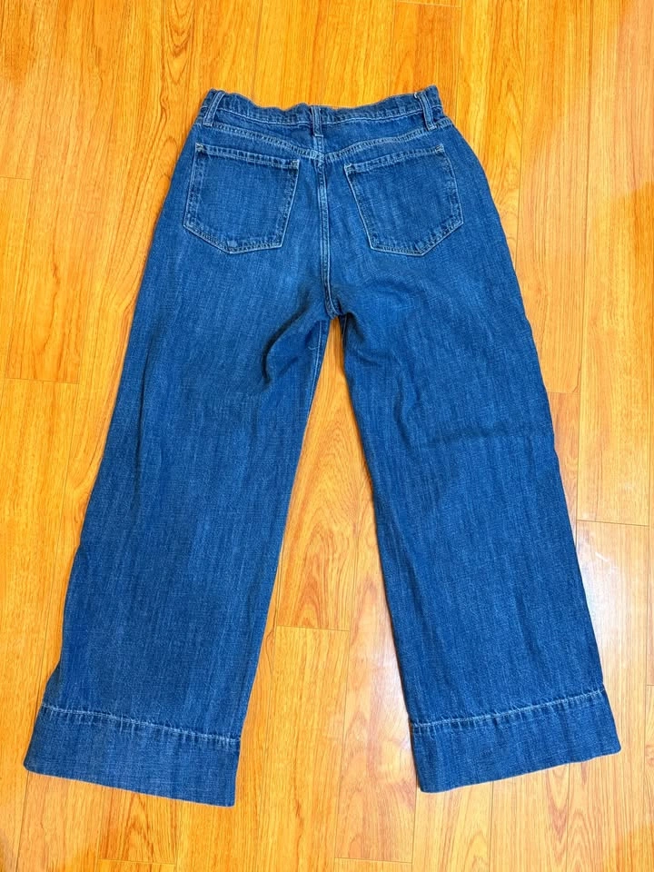Gap High Rise Wide Leg Denim Jeans Size 4 - photo 3