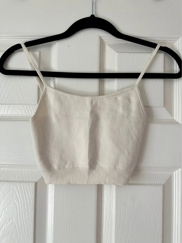 Merino Wool Knit Cropped Top