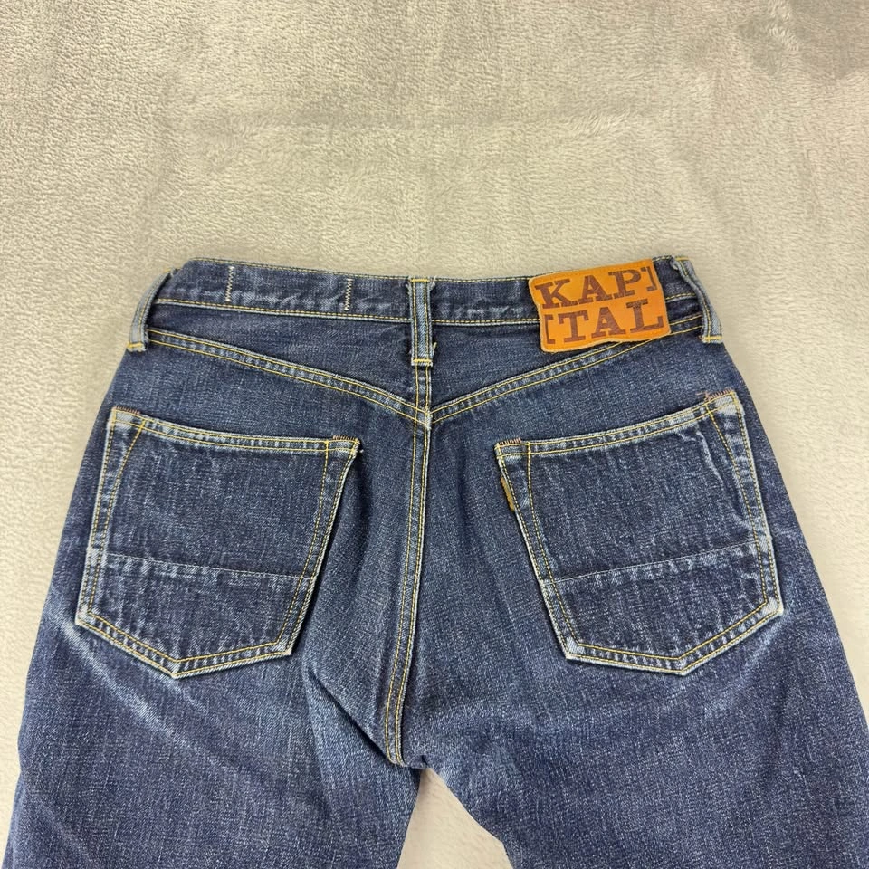 Kapital Men's Orange Selvedge Button Fly Jeans - photo 4